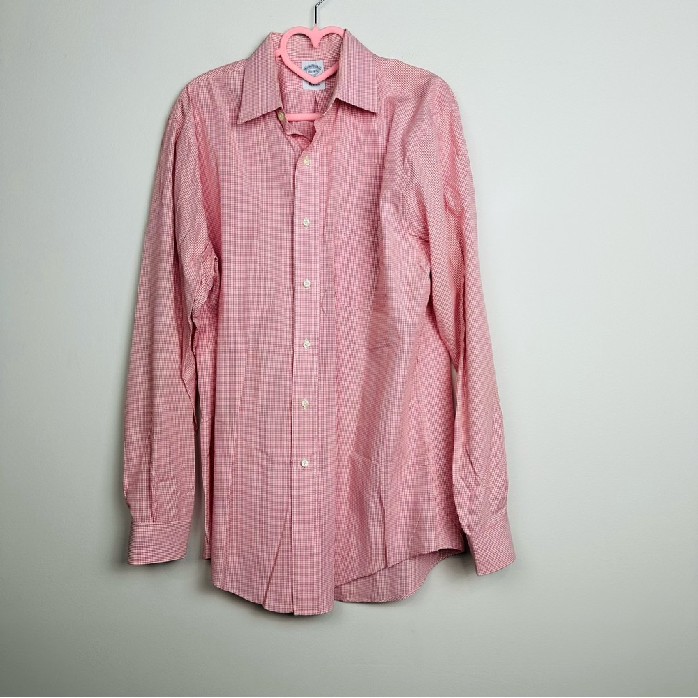 Brooks Brothers Plaid Button Down Long Sleeve Dress Shirt Size 15 1/2